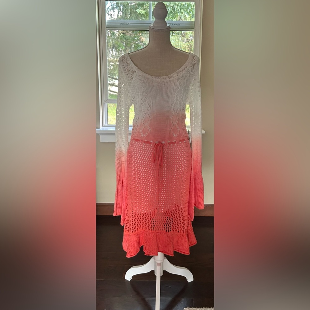 Venus Crochet Ombre Midi Dress-Size M NWT🧡🤍